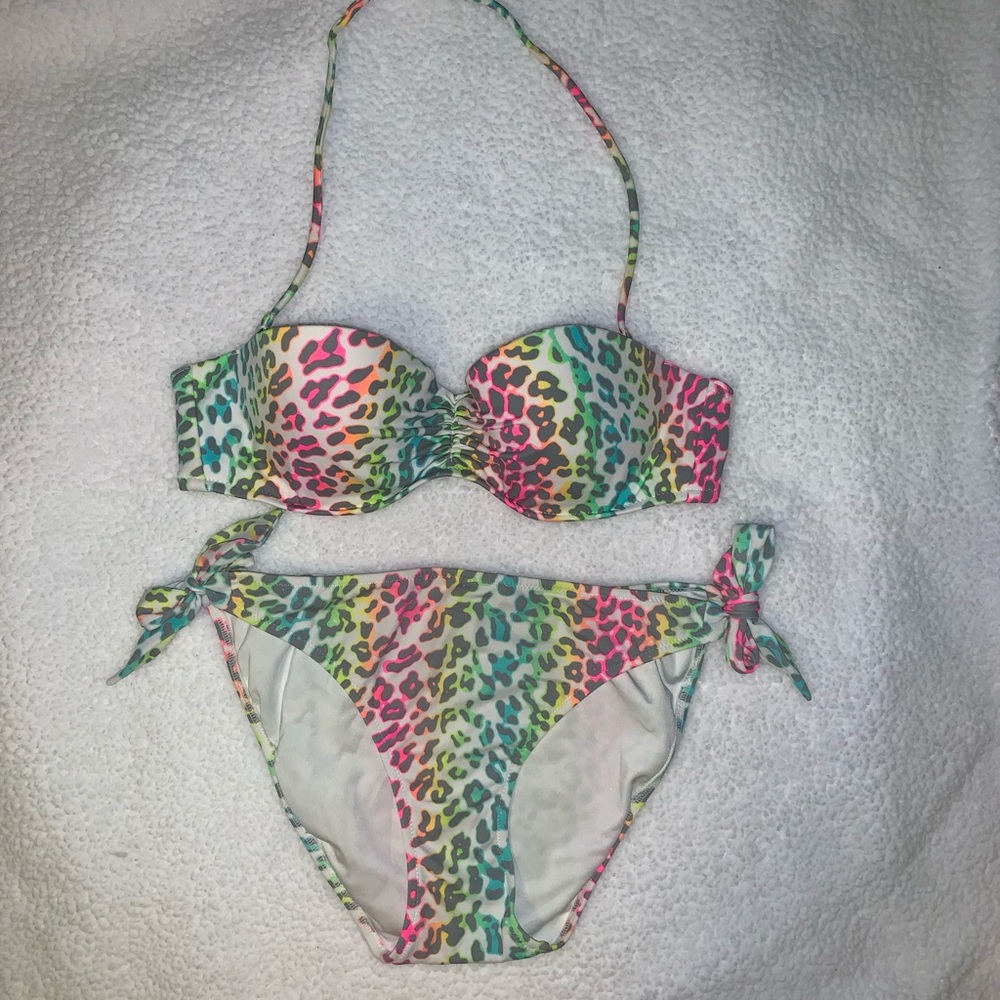 Multi Colored Cheetah Print Victoria Secret Swim